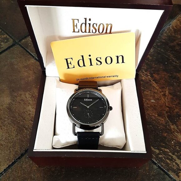 Edison Women's Sub Dial Watch In Black Or White Dial - Picture 1 of 8